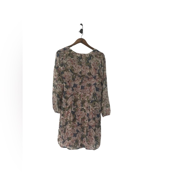 Sundance province rose silk dress bohemian floral watercolor long sleeve dress S - Picture 2 of 11
